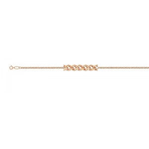 Цепочка, плетение "Нонна двойная" из красного золота 585 пробы